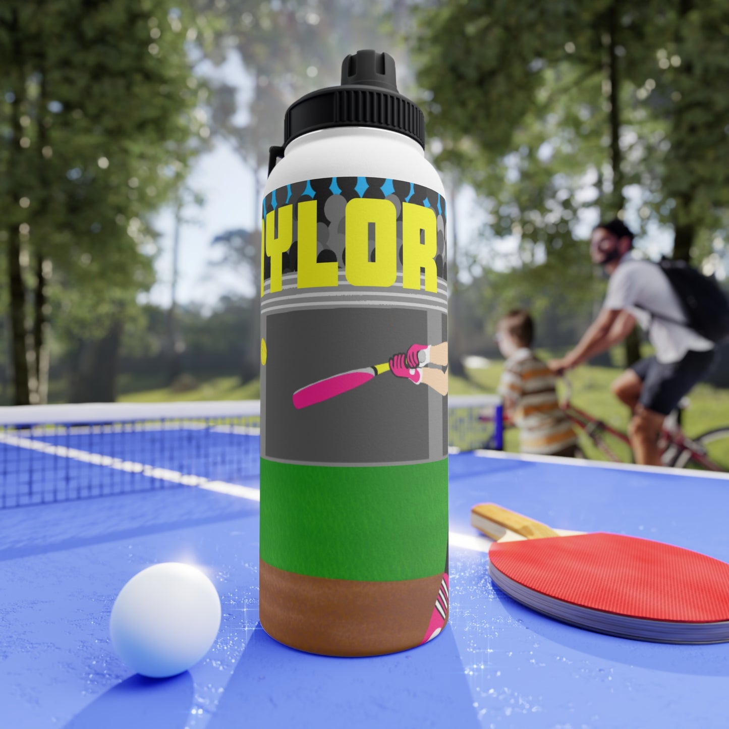 Active Cutie Softball Stainless Steel Water Bottle (PICK YOUR SKIN TONE)