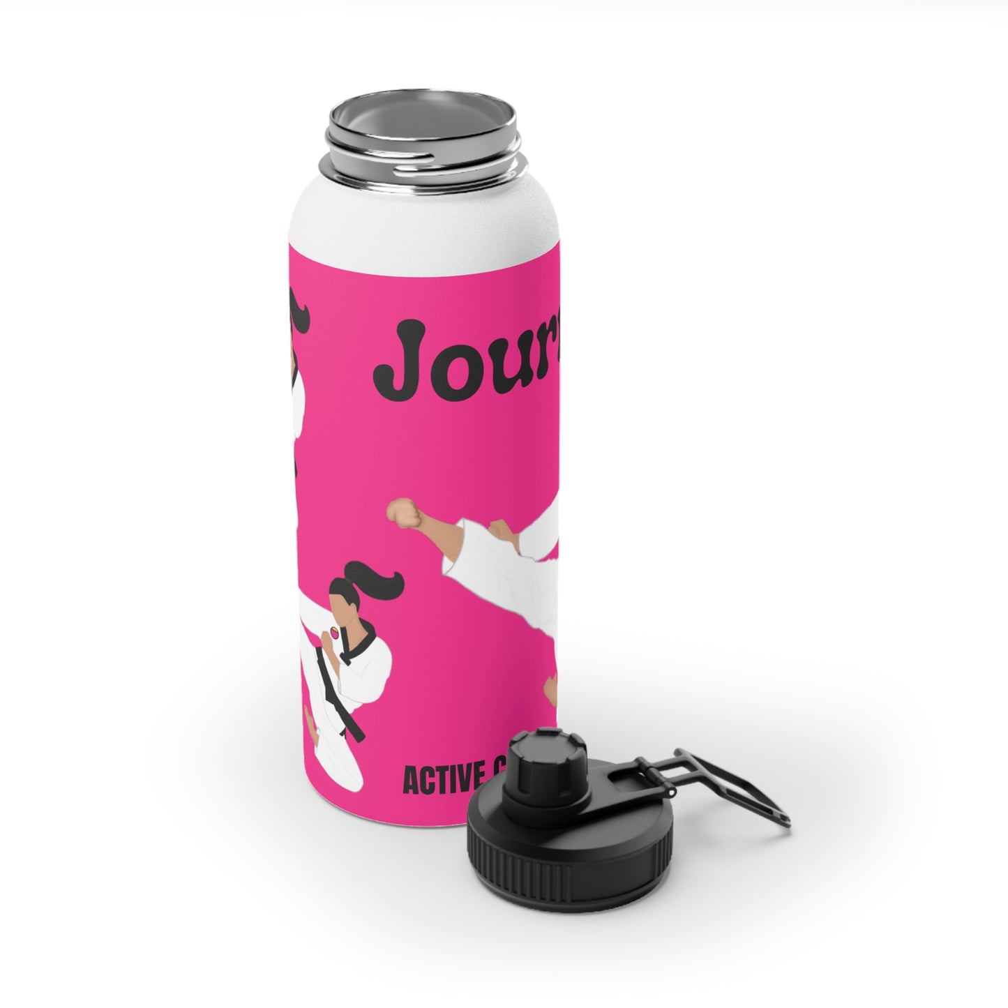 Active Cutie Martial Arts Taekwondo Stainless Steel Water Bottle (PICK YOUR SKIN TONE)