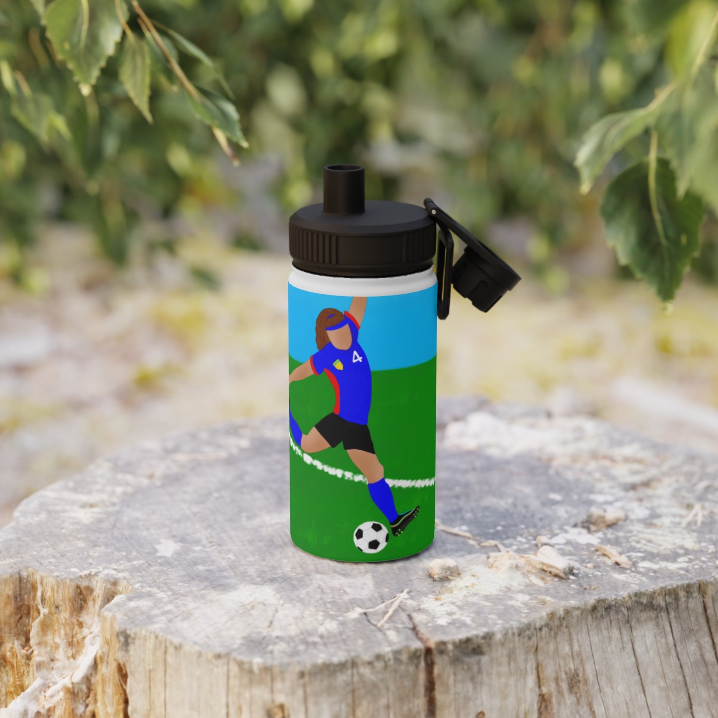 Active Cutie Soccer Stainless Steel Water Bottle (PICK YOUR SKIN TONE)