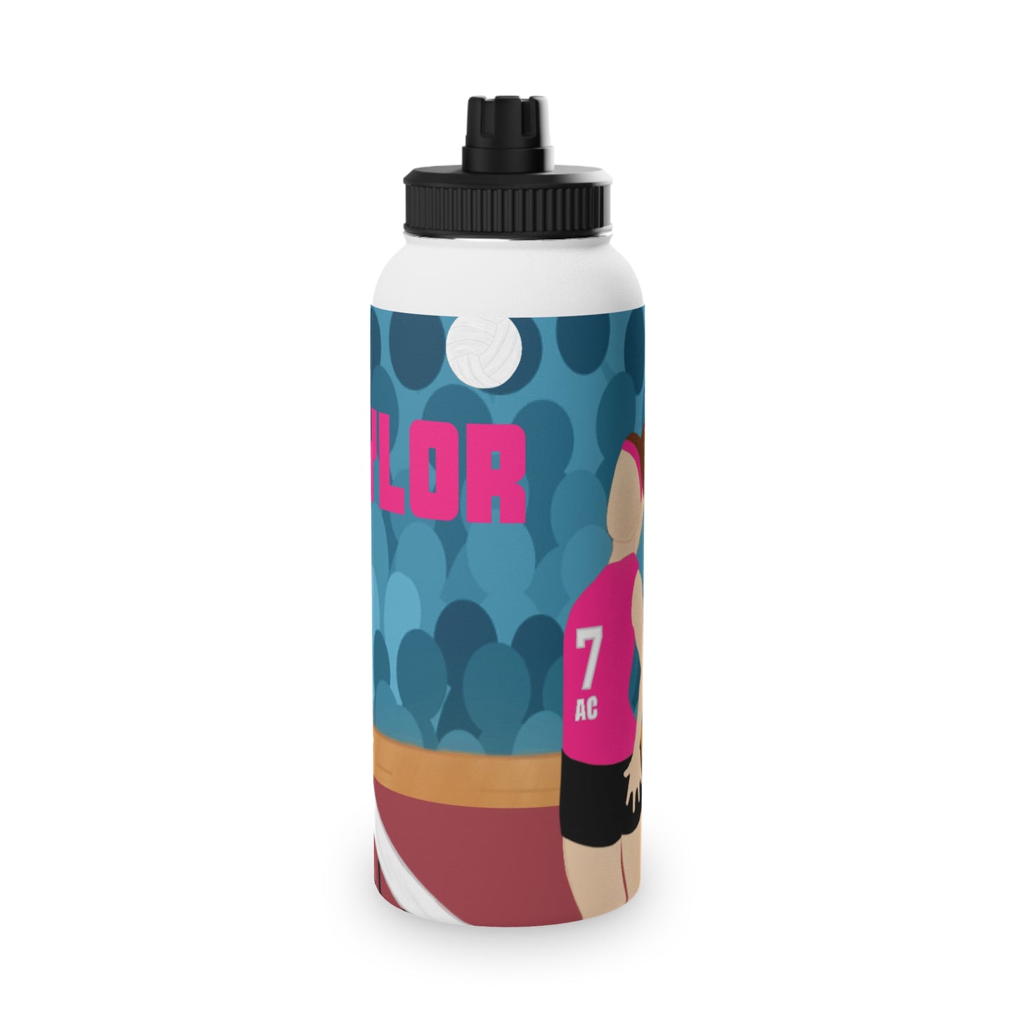 Active Cutie Volleyball Stainless Steel Water Bottle (PICK YOUR SKIN TONE)