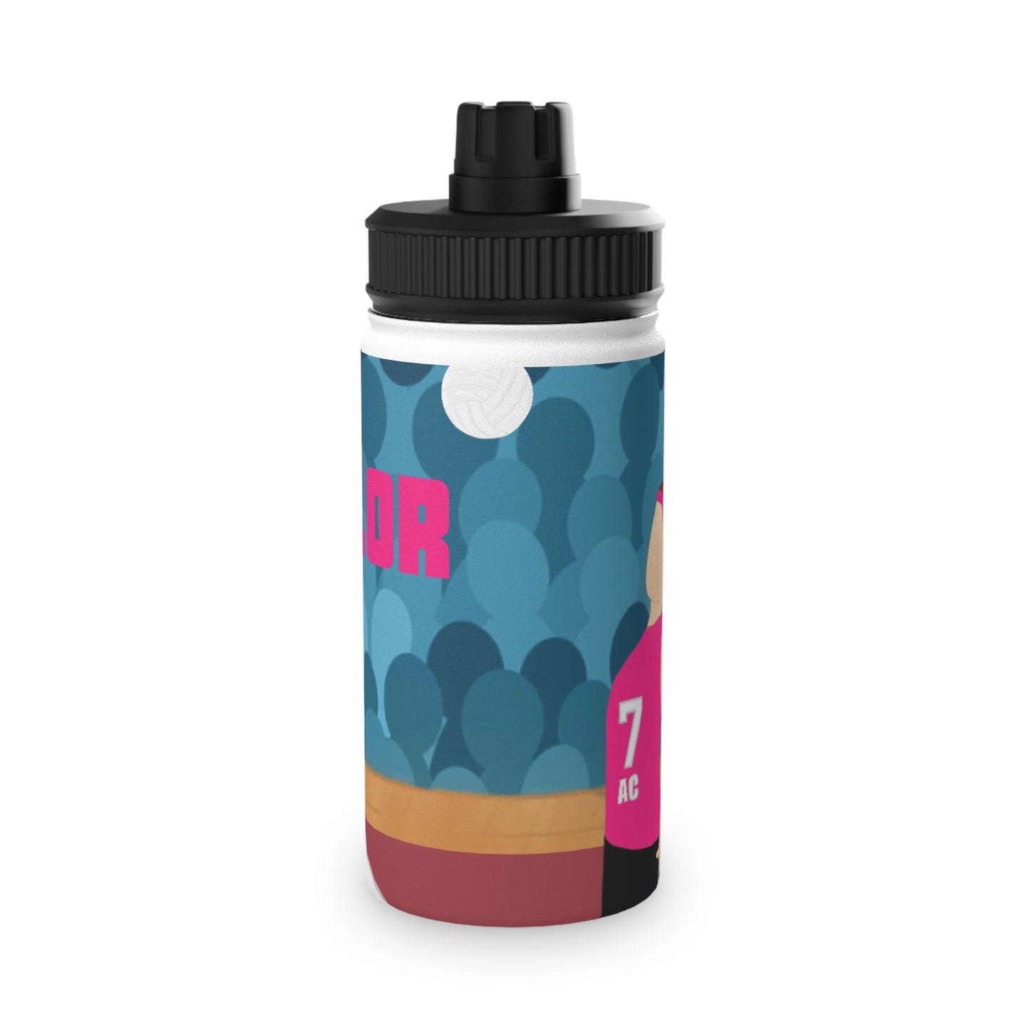 Active Cutie Volleyball Stainless Steel Water Bottle (PICK YOUR SKIN TONE)