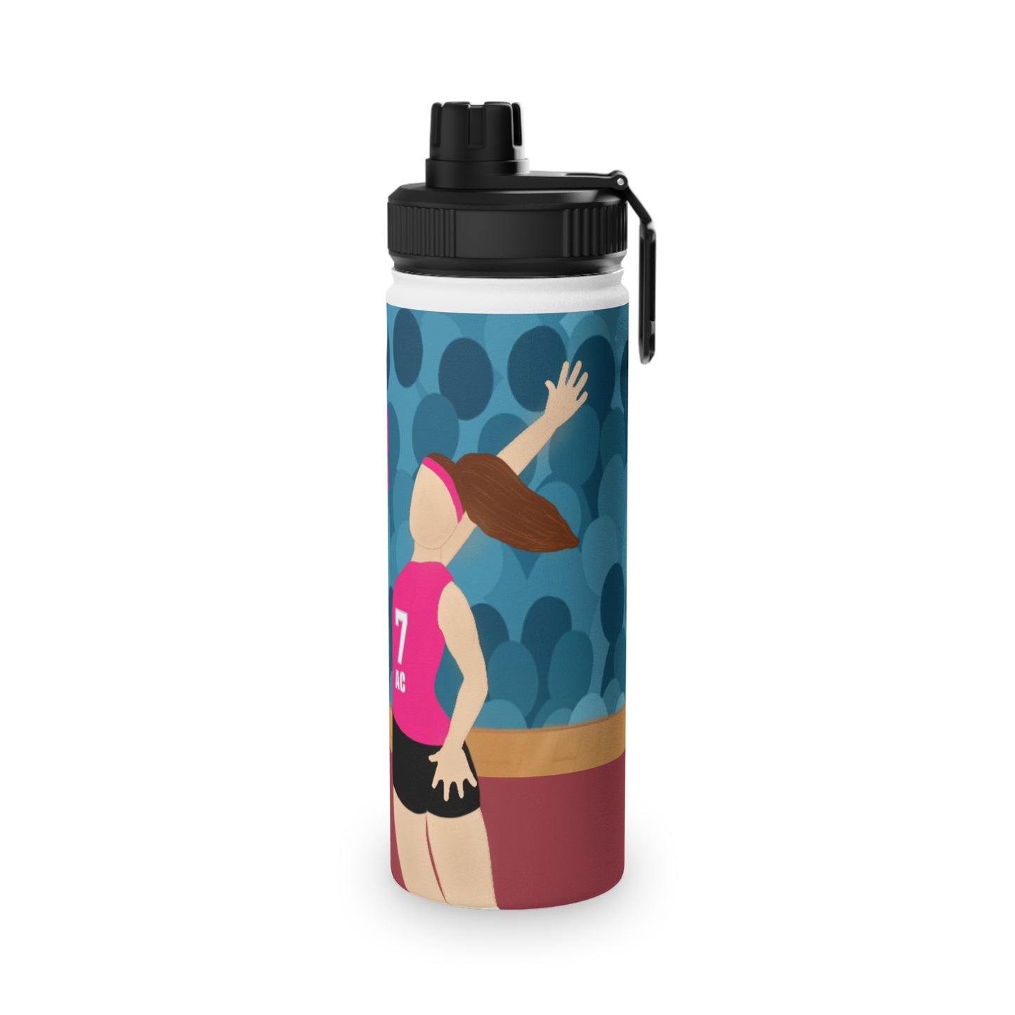 Active Cutie Volleyball Stainless Steel Water Bottle (PICK YOUR SKIN TONE)
