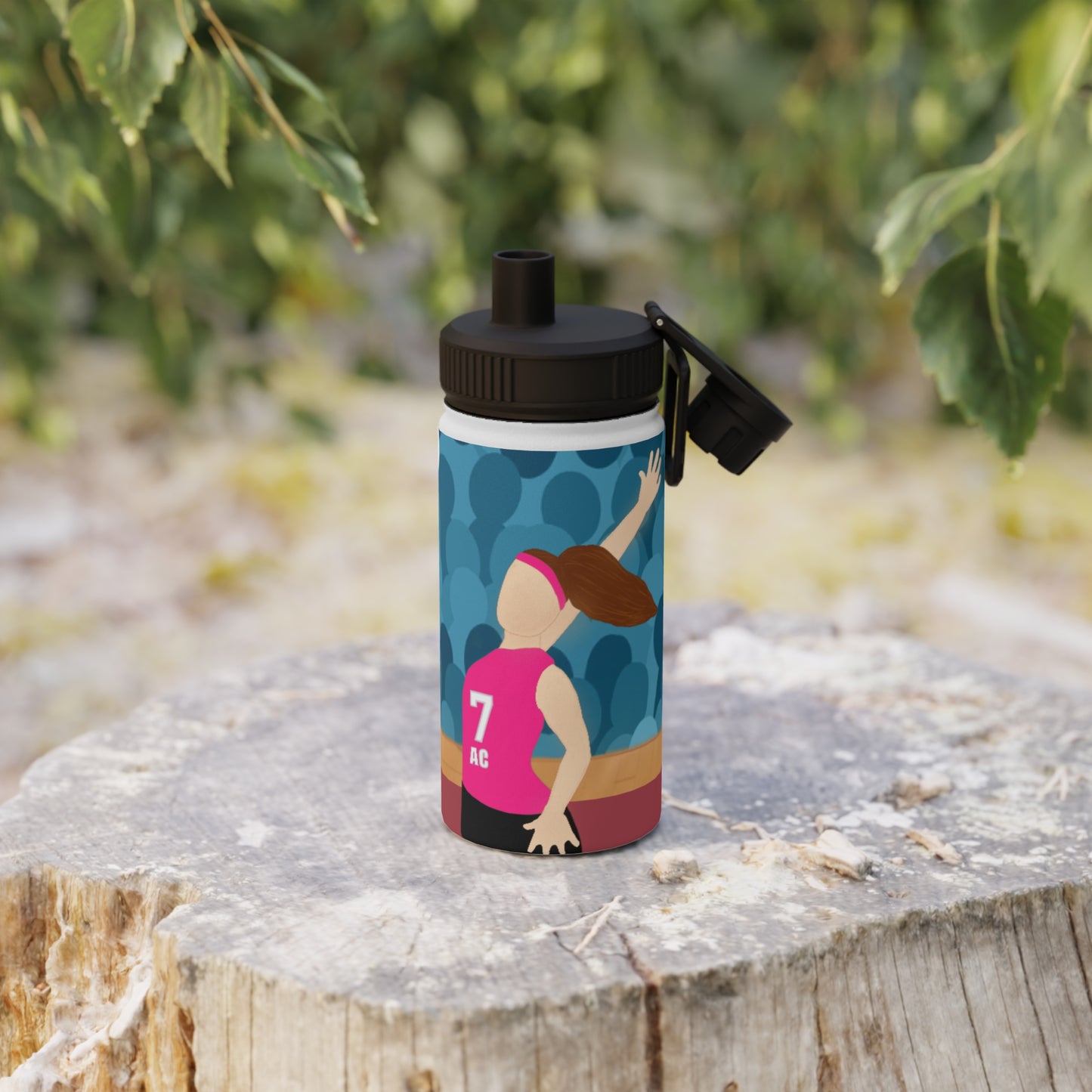 Active Cutie Volleyball Stainless Steel Water Bottle (PICK YOUR SKIN TONE)