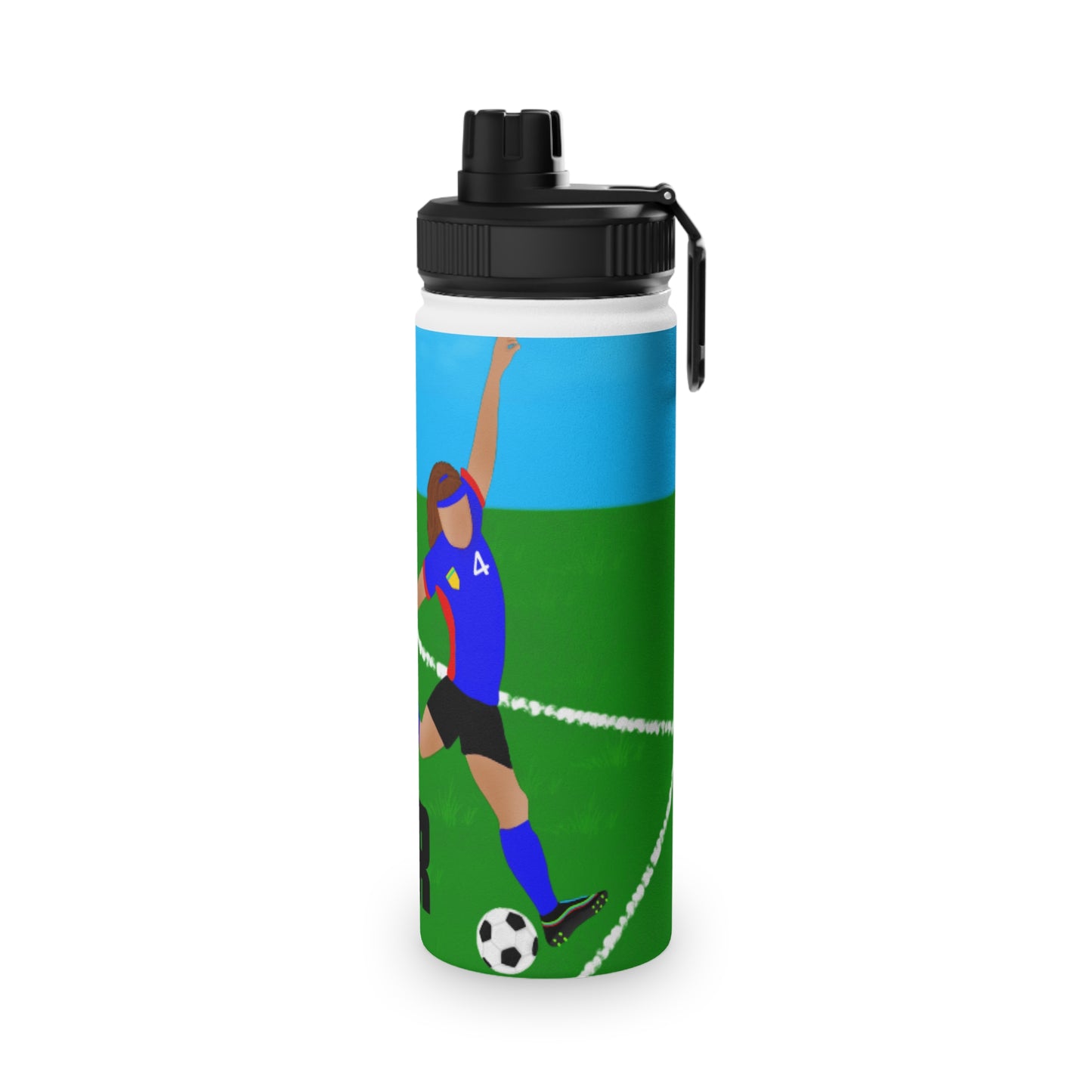 Active Cutie Soccer Stainless Steel Water Bottle (PICK YOUR SKIN TONE)