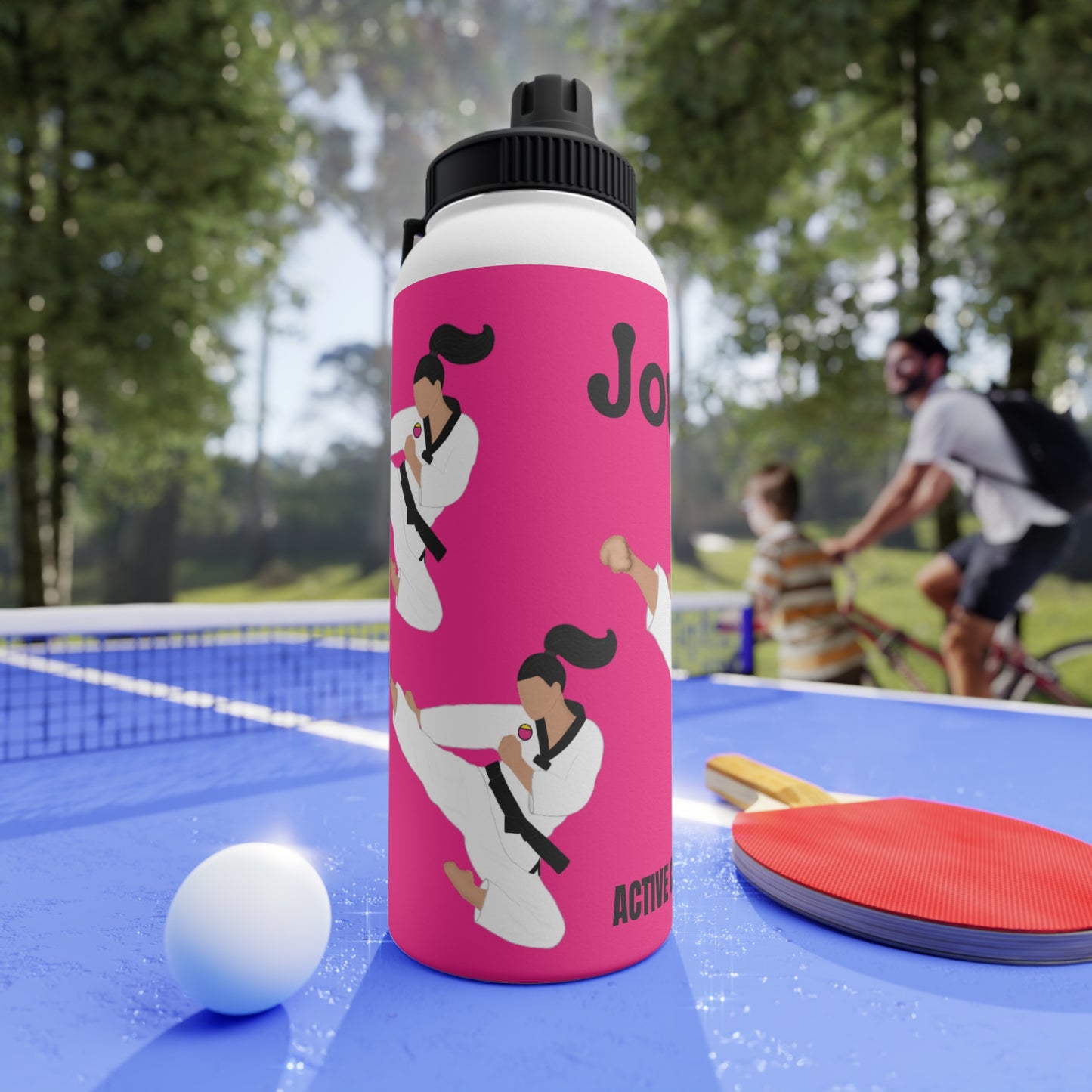 Active Cutie Martial Arts Taekwondo Stainless Steel Water Bottle (PICK YOUR SKIN TONE)