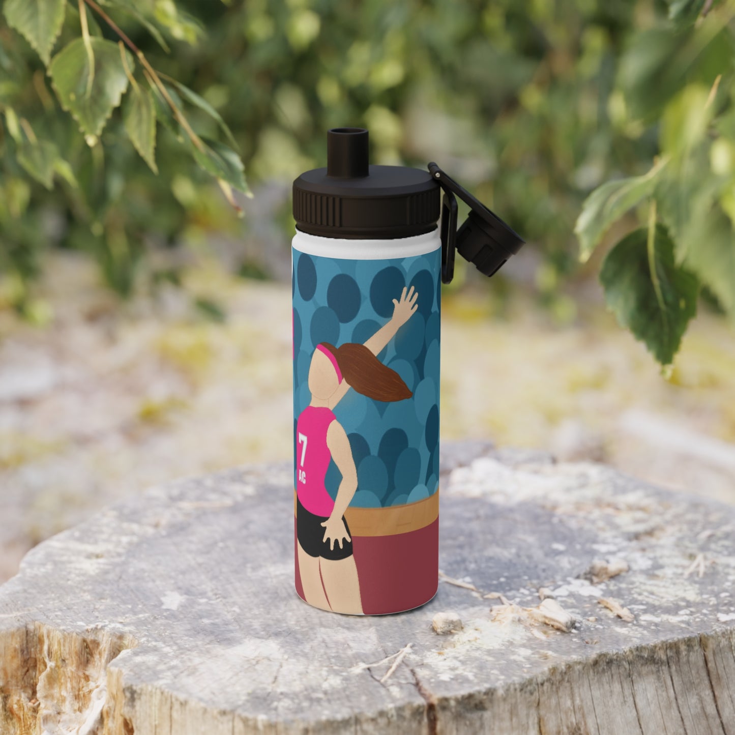 Active Cutie Volleyball Stainless Steel Water Bottle (PICK YOUR SKIN TONE)