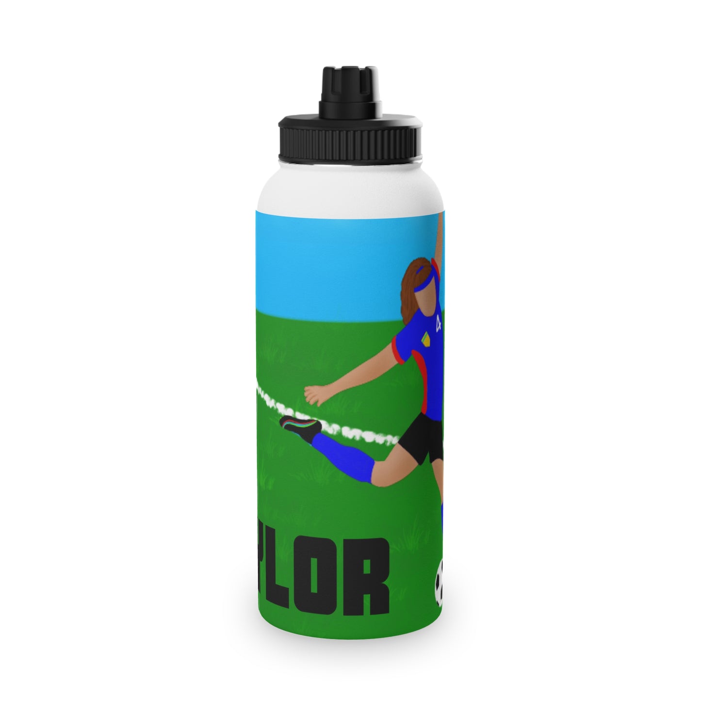 Active Cutie Soccer Stainless Steel Water Bottle (PICK YOUR SKIN TONE)