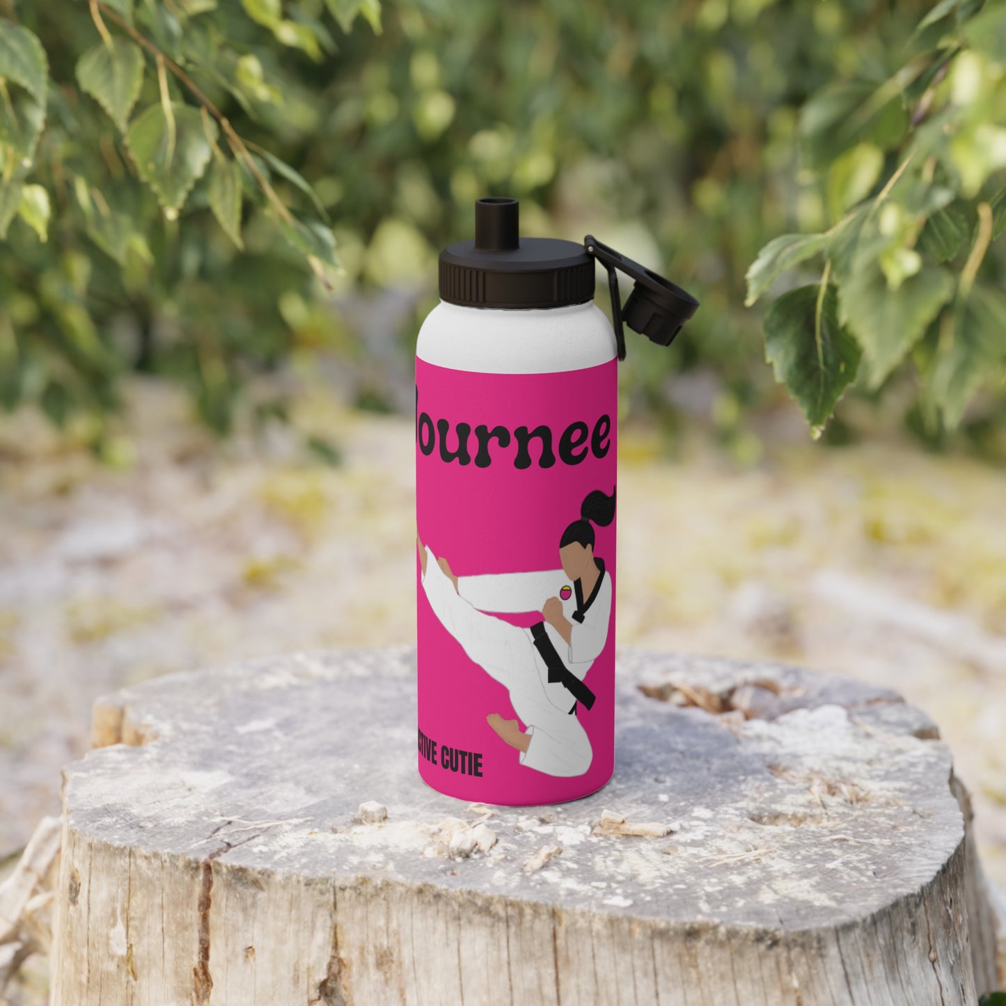 Active Cutie Martial Arts Taekwondo Stainless Steel Water Bottle (PICK YOUR SKIN TONE)