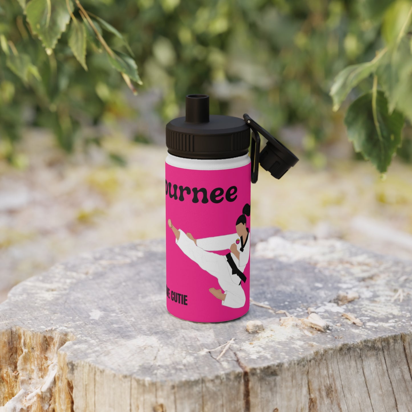 Active Cutie Martial Arts Taekwondo Stainless Steel Water Bottle (PICK YOUR SKIN TONE)