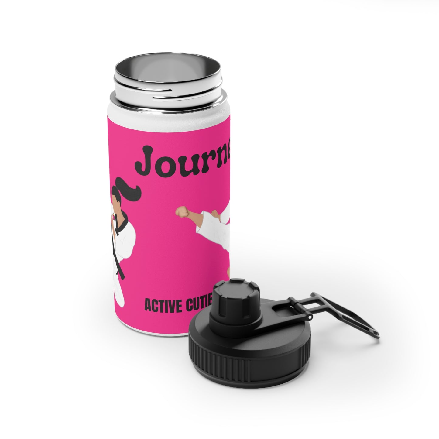 Active Cutie Martial Arts Taekwondo Stainless Steel Water Bottle (PICK YOUR SKIN TONE)