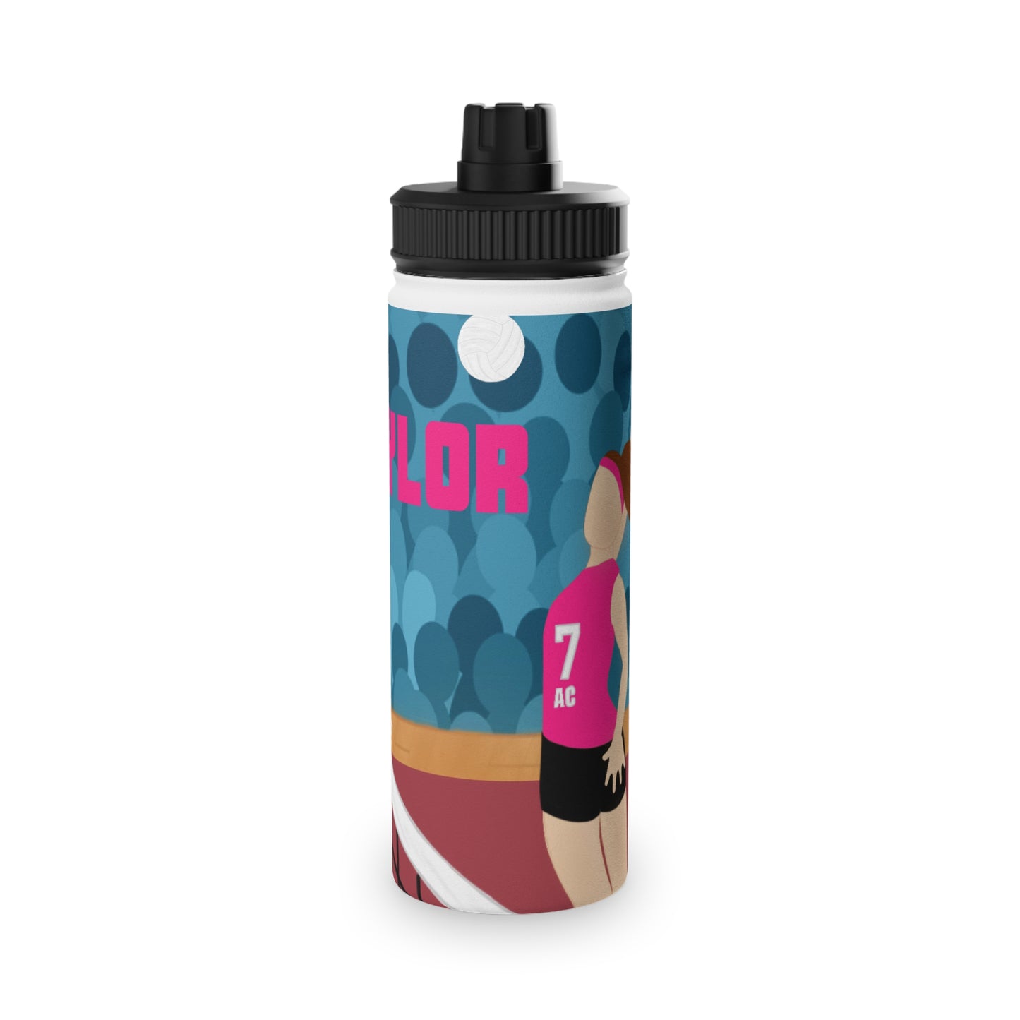 Active Cutie Volleyball Stainless Steel Water Bottle (PICK YOUR SKIN TONE)