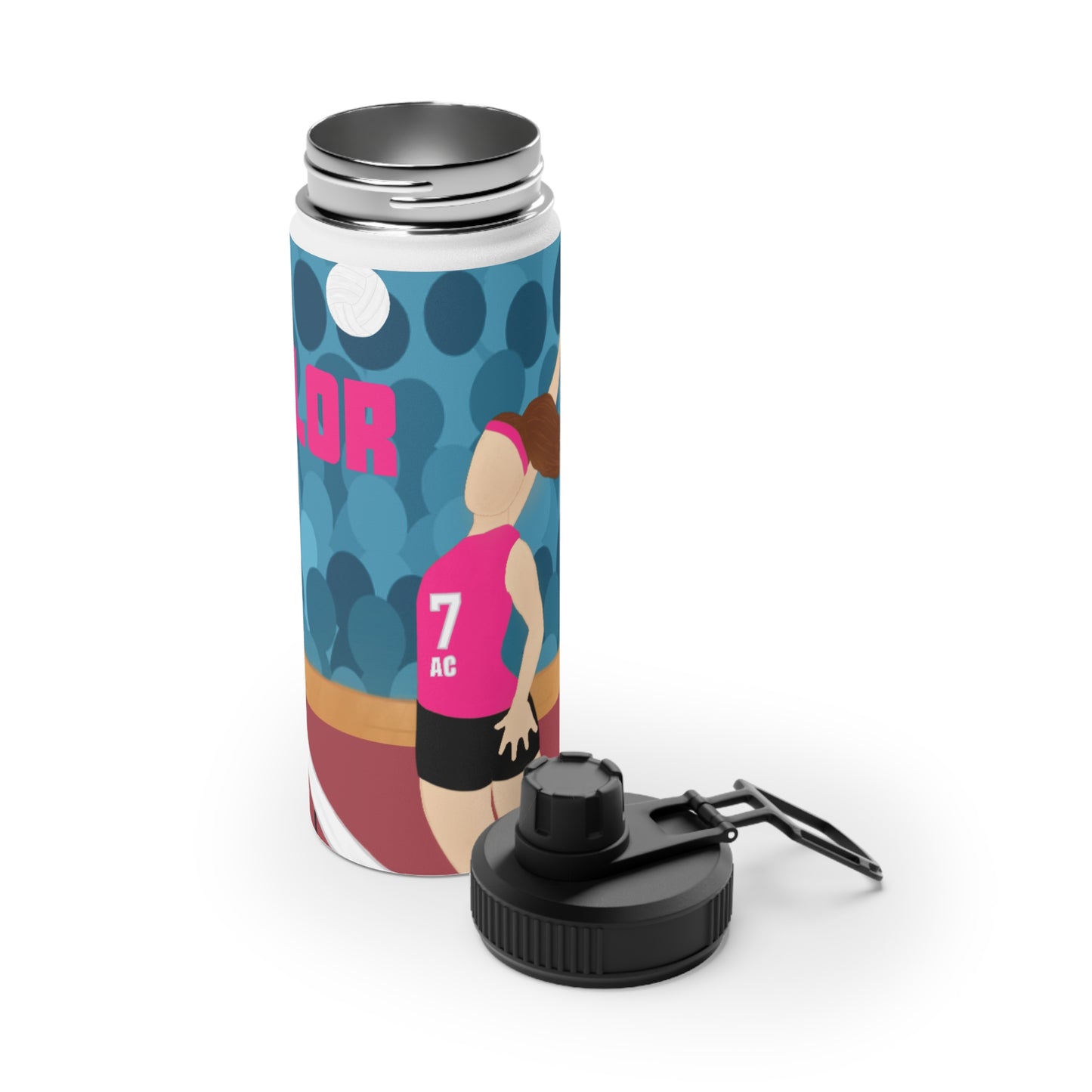 Active Cutie Volleyball Stainless Steel Water Bottle (PICK YOUR SKIN TONE)