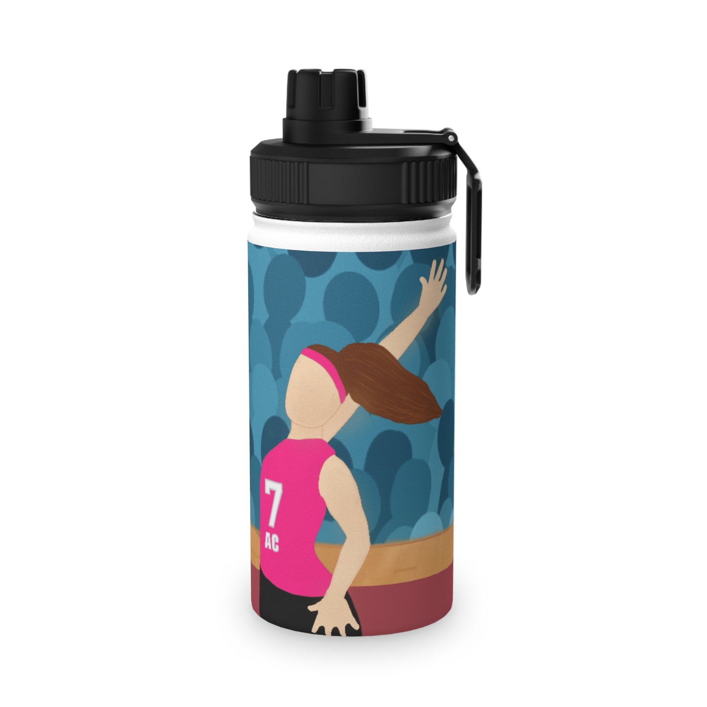 Active Cutie Volleyball Stainless Steel Water Bottle (PICK YOUR SKIN TONE)