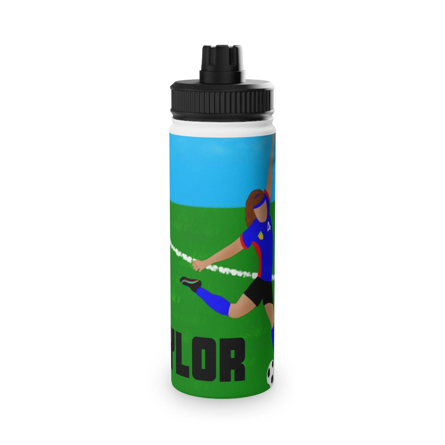 Active Cutie Soccer Stainless Steel Water Bottle (PICK YOUR SKIN TONE)