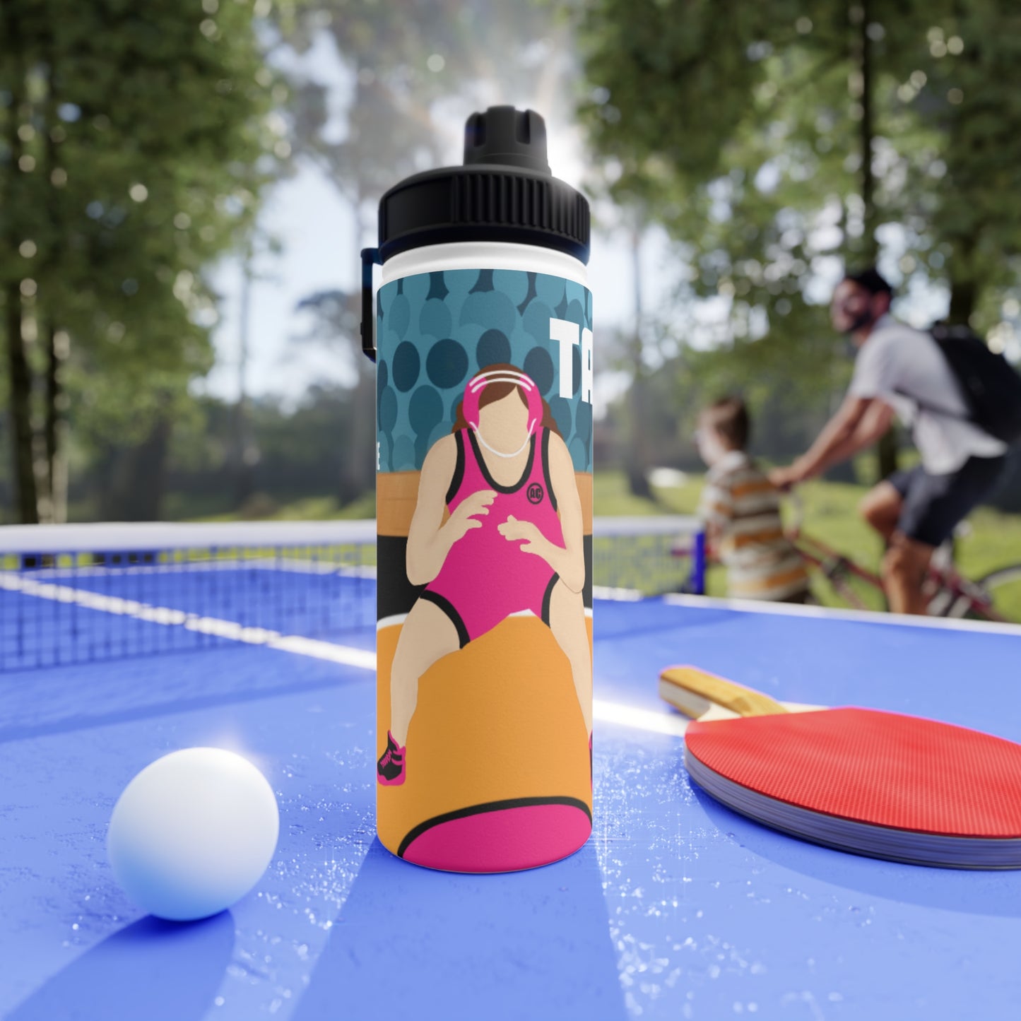 Active Cutie Wrestling Stainless Steel Water Bottle (PICK YOUR SKIN TONE)