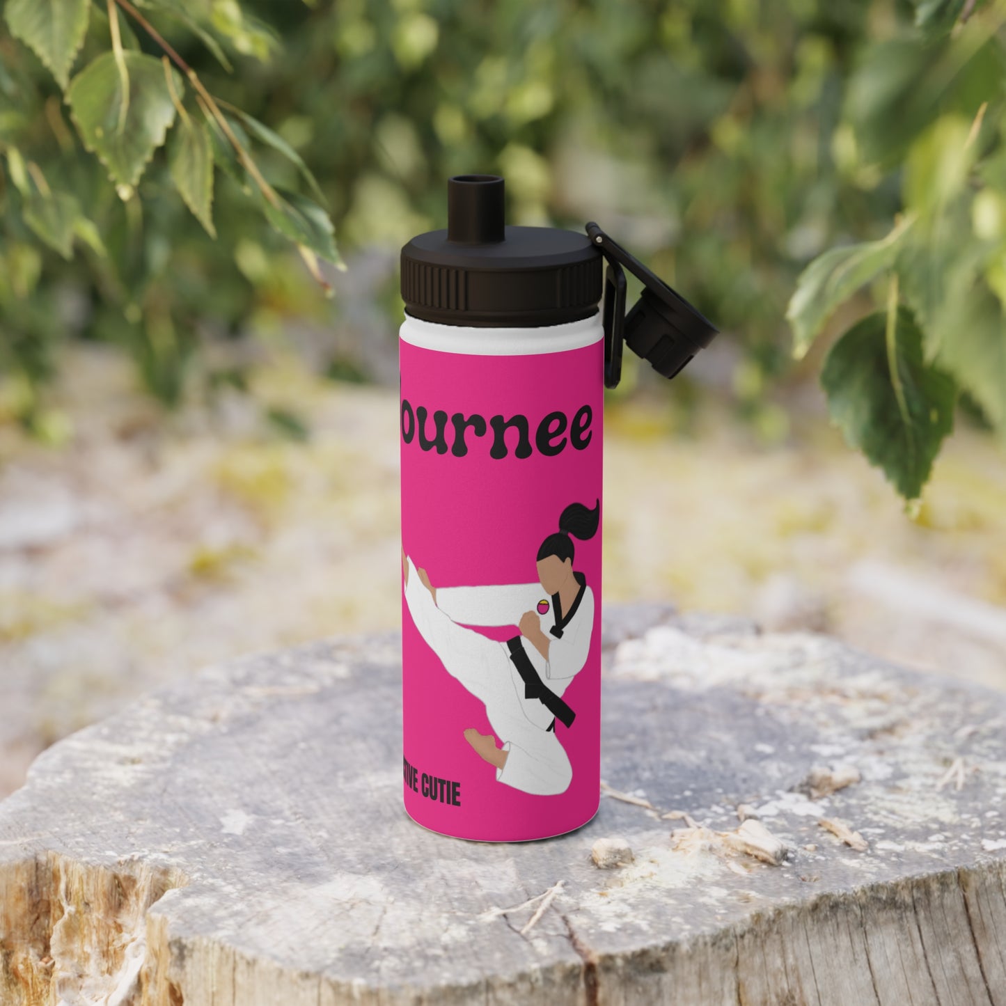 Active Cutie Martial Arts Taekwondo Stainless Steel Water Bottle (PICK YOUR SKIN TONE)