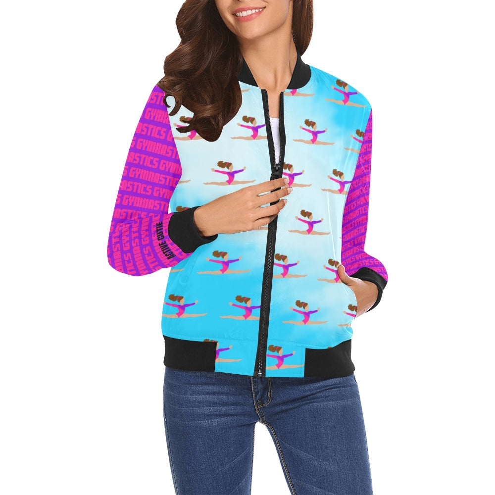 Active Cutie Gymnastics Women's Bomber Jacket (PICK YOUR SKIN TONE)