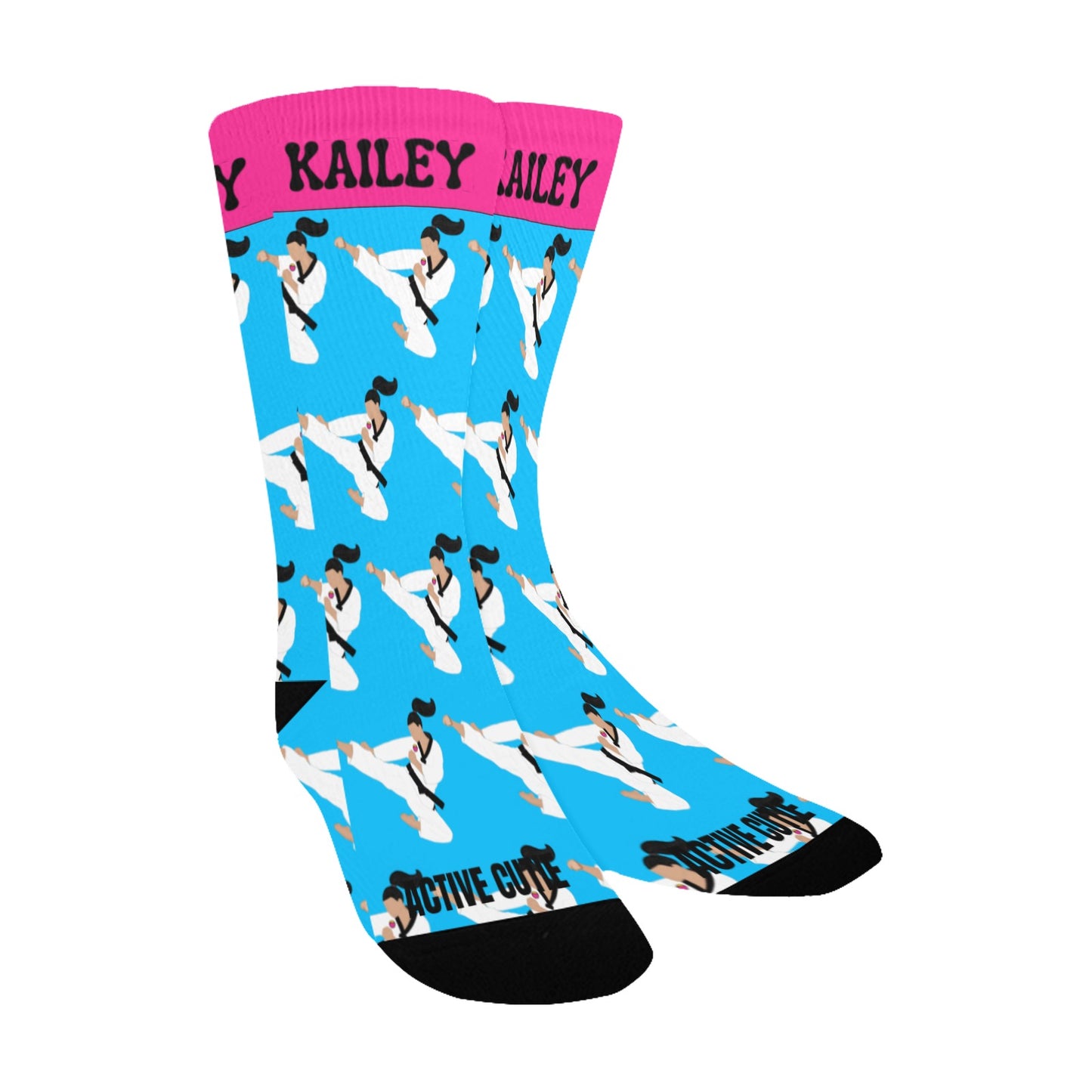 Active Cutie Taekwondo Martial Arts Kid's Socks (PICK YOUR SKIN TONE)