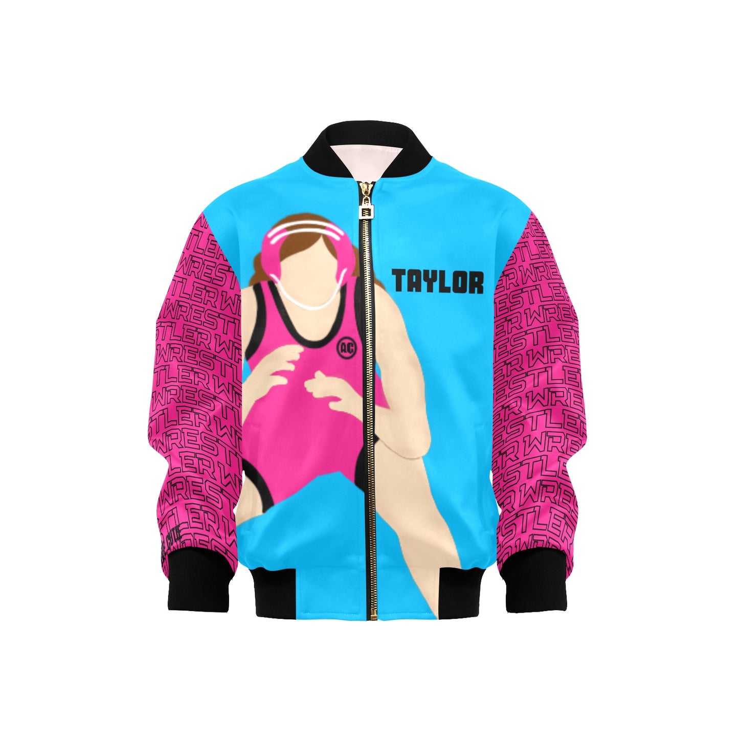 Active Cutie Wrestling Kids' Bomber Jacket (PICK YOUR SKIN TONE)