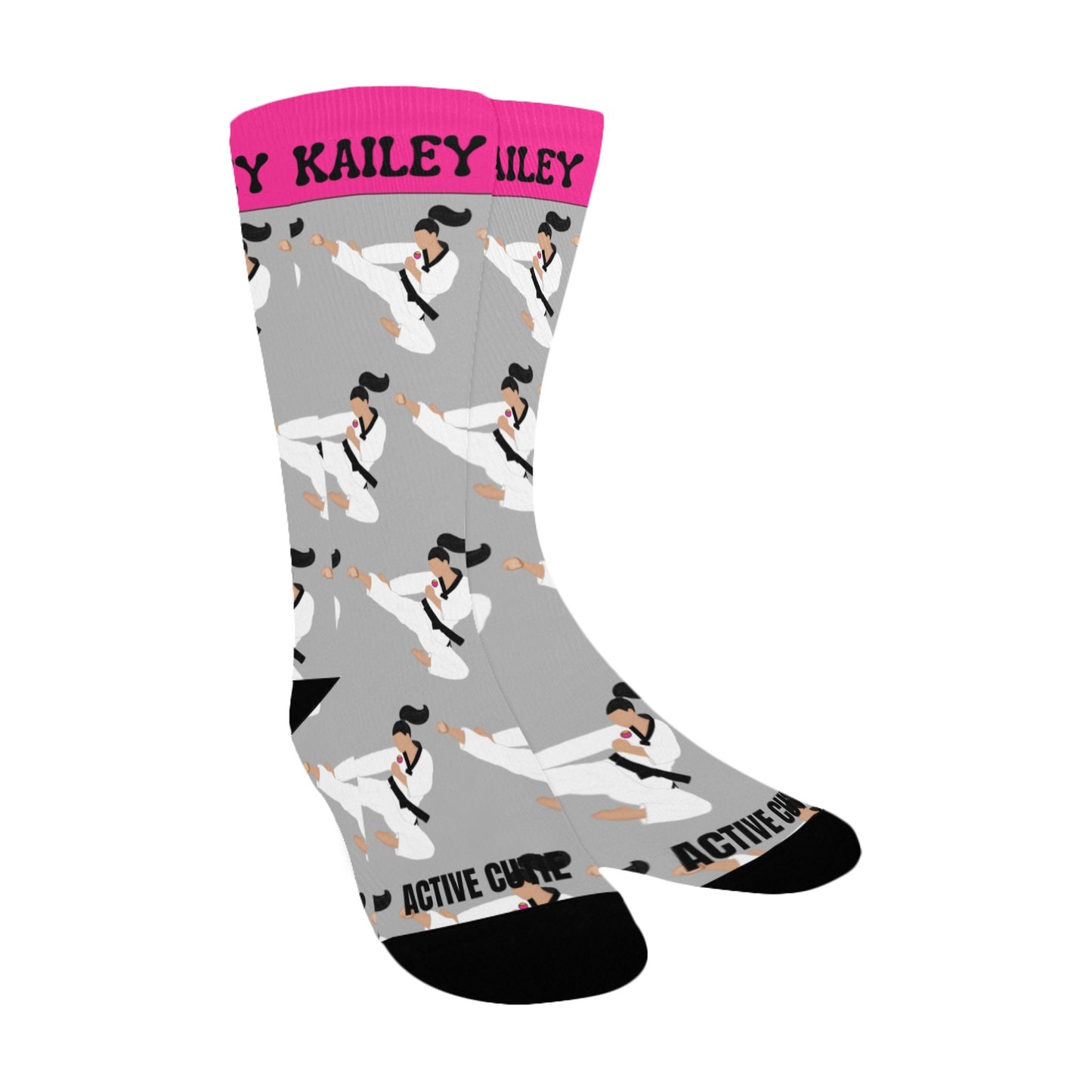 Active Cutie Taekwondo Martial Arts Women's Socks (PICK YOUR SKIN TONE)