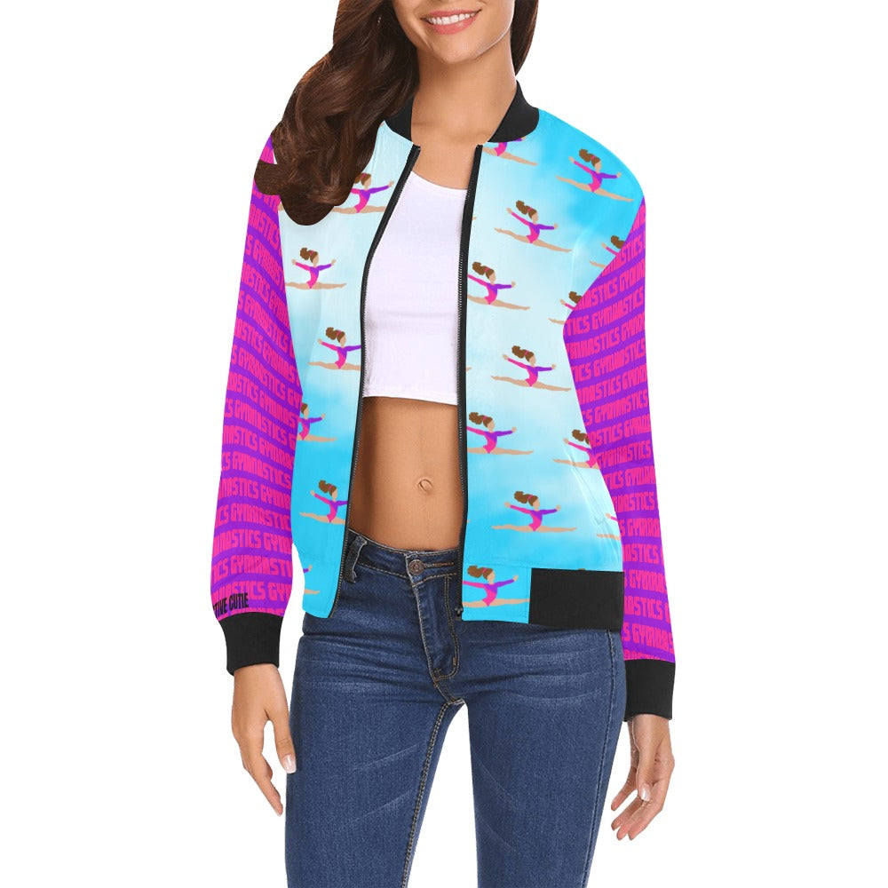 Active Cutie Gymnastics Women's Bomber Jacket (PICK YOUR SKIN TONE)