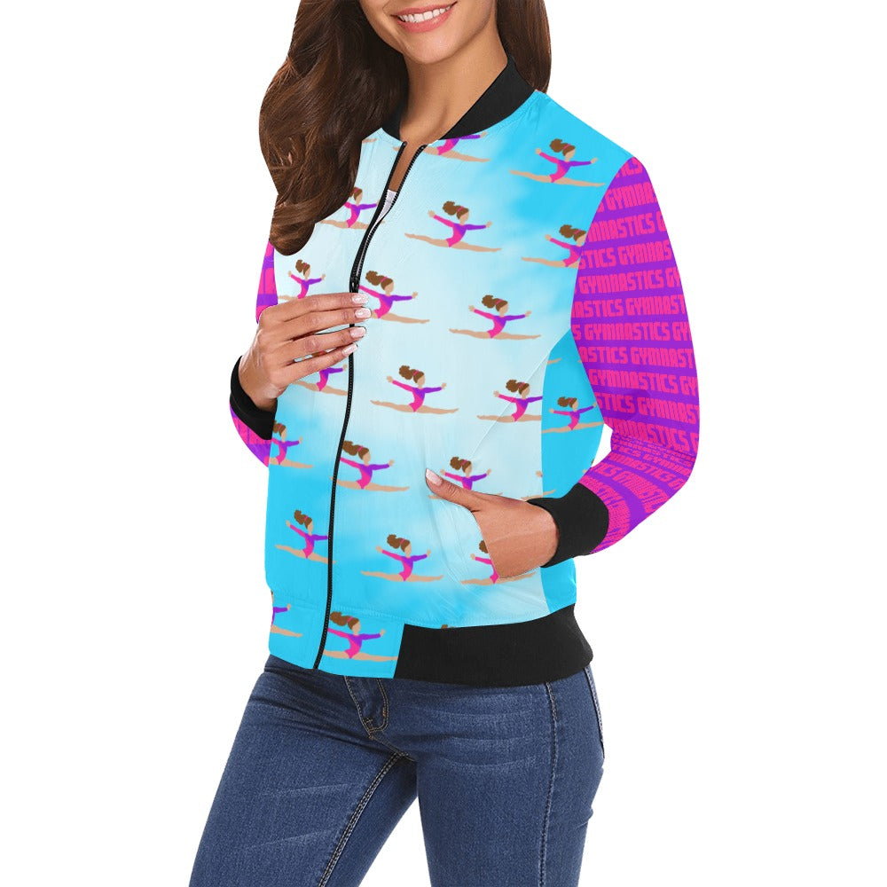 Active Cutie Gymnastics Women's Bomber Jacket (PICK YOUR SKIN TONE)