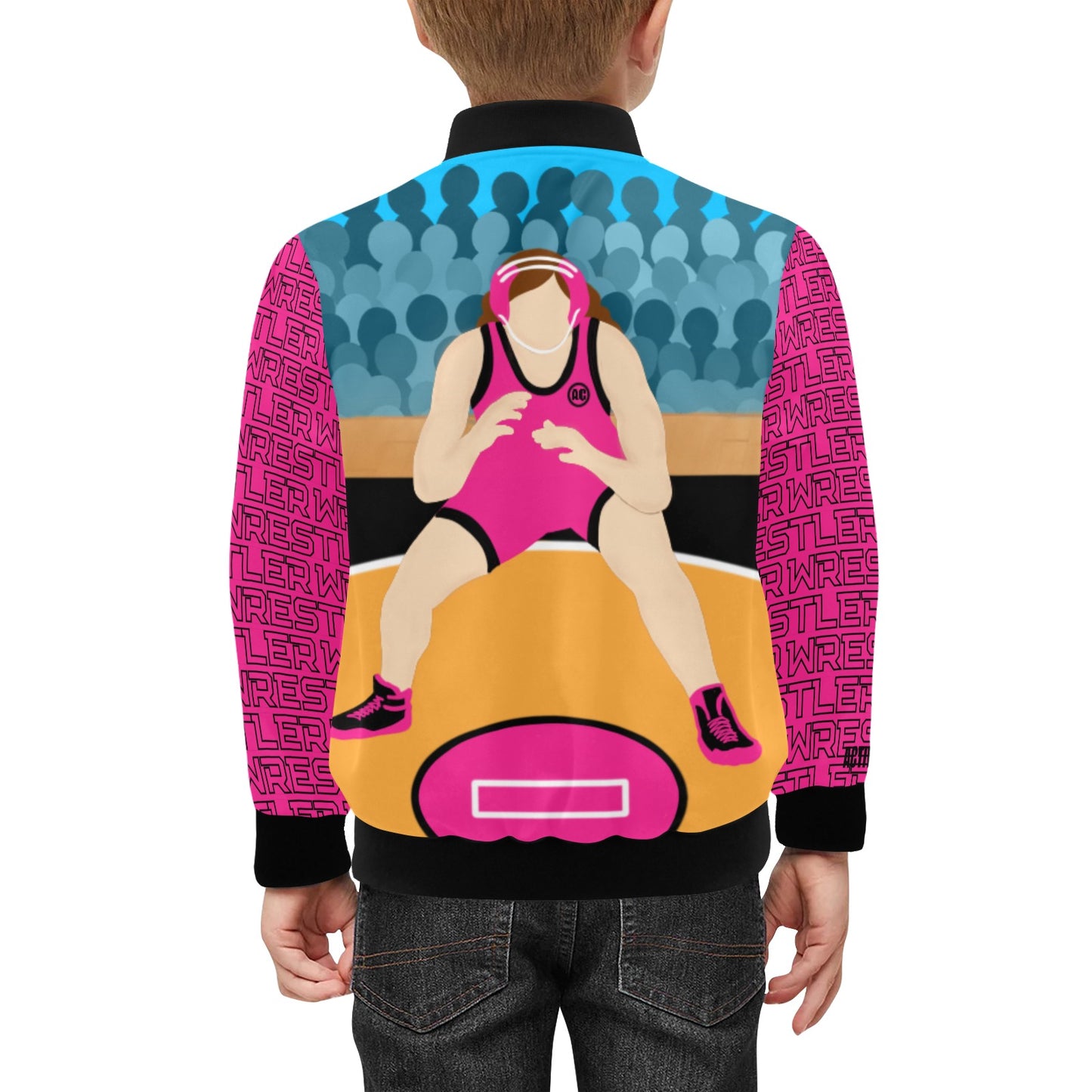 Active Cutie Wrestling Kids' Bomber Jacket (PICK YOUR SKIN TONE)