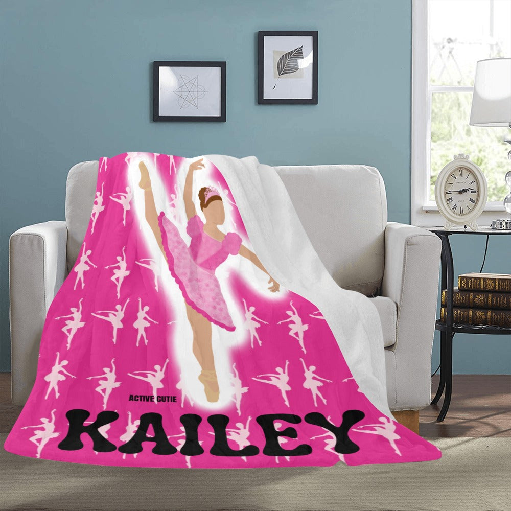 Active Cutie Ballet Dance Ultra-Soft Fleece Blanket (PICK YOUR SKIN TONE)