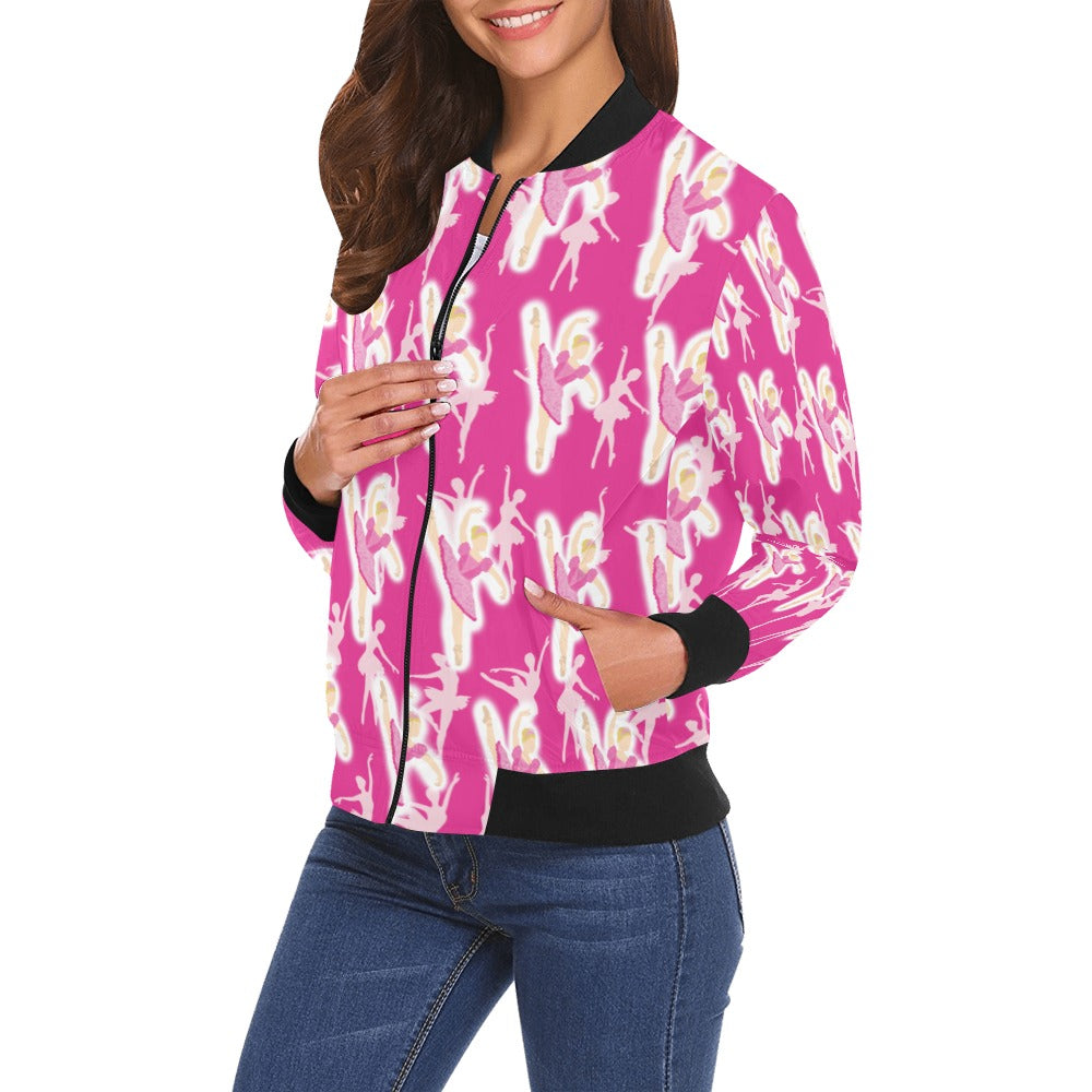 Active Cutie Ballet/Dance Women's Bomber Jacket (PICK YOUR SKIN TONE)