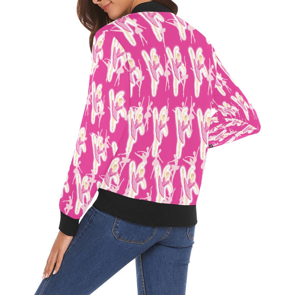 Active Cutie Ballet/Dance Women's Bomber Jacket (PICK YOUR SKIN TONE)