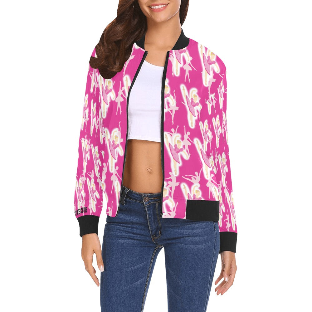 Active Cutie Ballet/Dance Women's Bomber Jacket (PICK YOUR SKIN TONE)