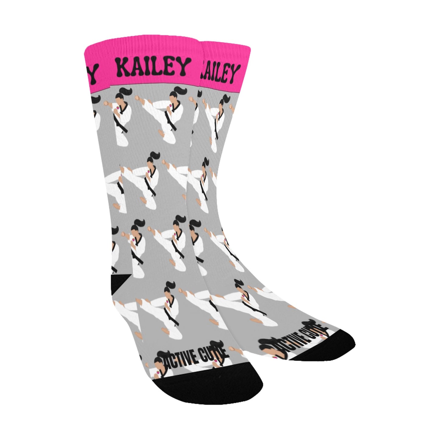 Active Cutie Taekwondo Martial Arts Kid's Socks (PICK YOUR SKIN TONE)