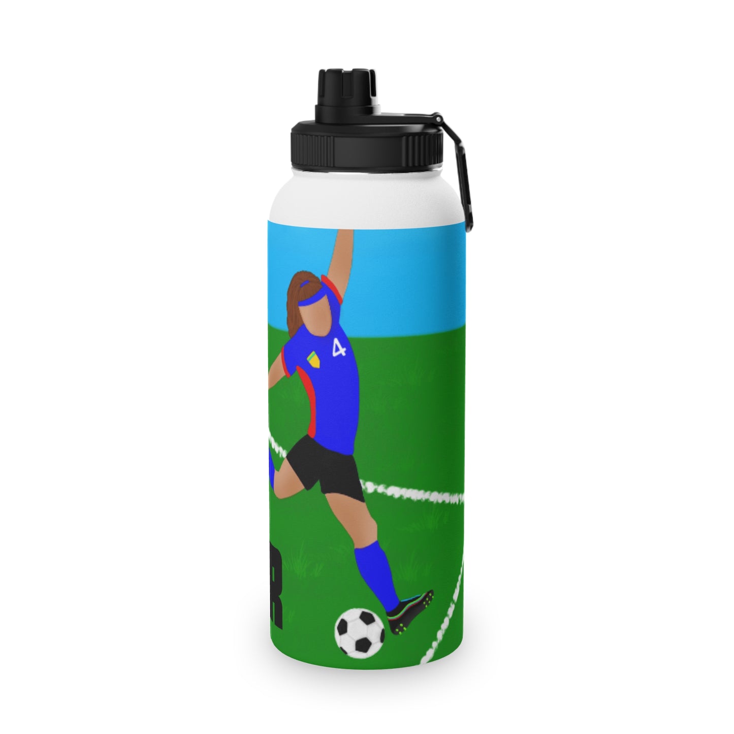 Active Cutie Soccer Stainless Steel Water Bottle (PICK YOUR SKIN TONE)