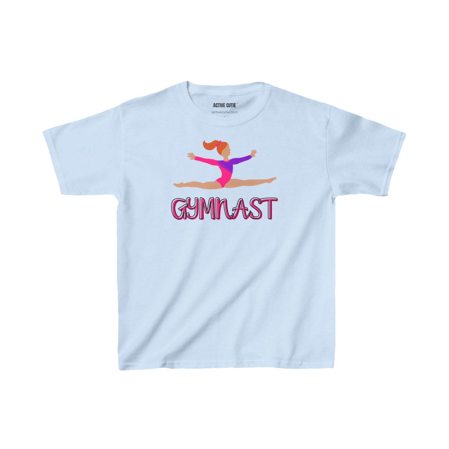 Active Cutie Gymnast Gymnastics Youth Cotton Tee- (PICK SKIN TONE)