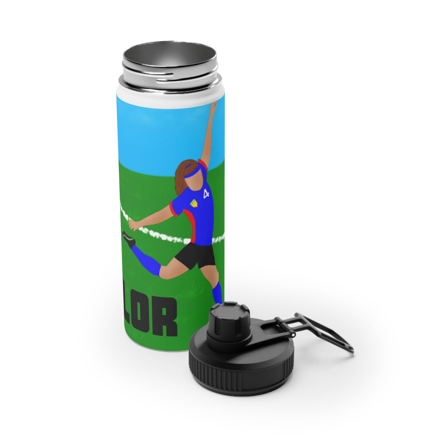 Active Cutie Soccer Stainless Steel Water Bottle (PICK YOUR SKIN TONE)