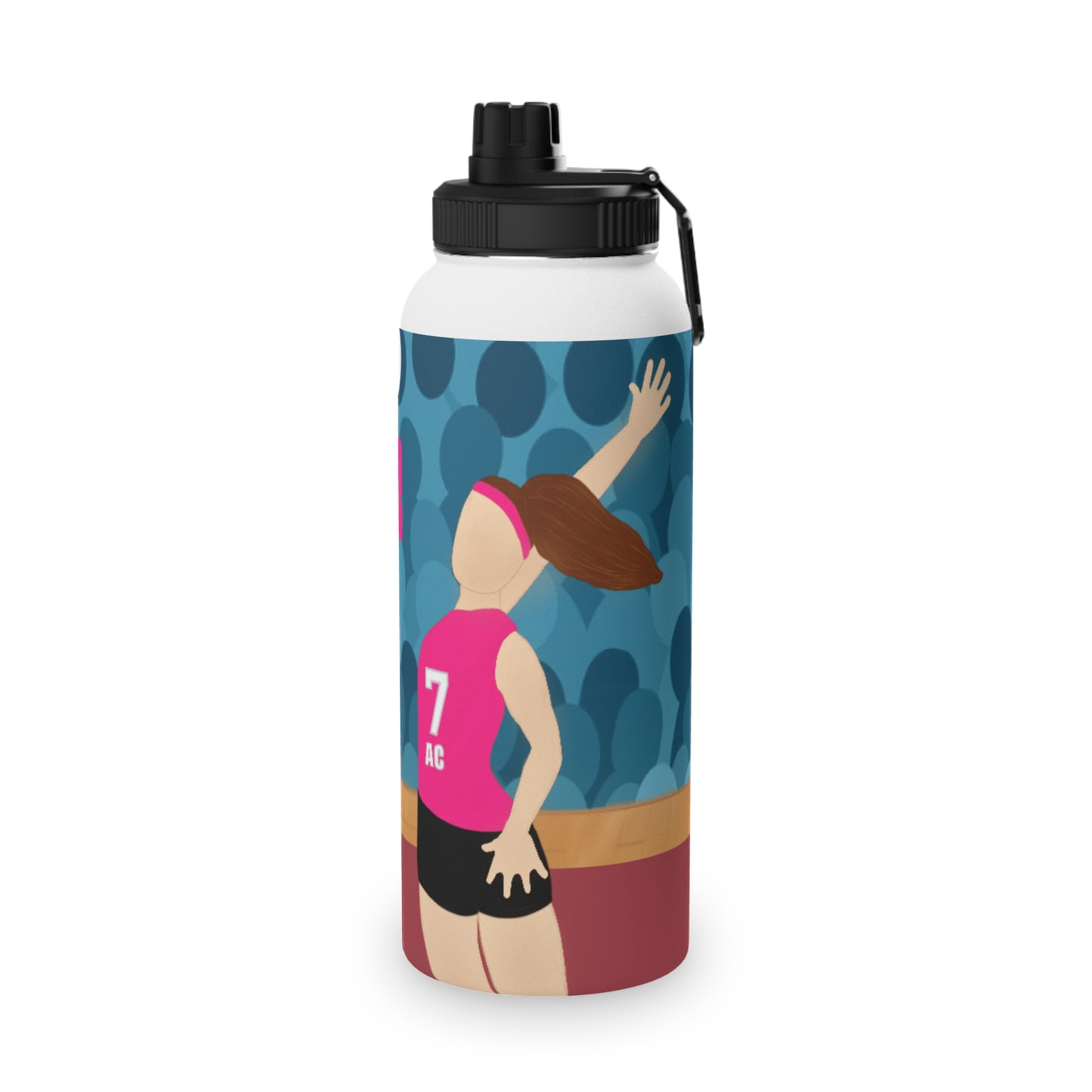 Active Cutie Volleyball Stainless Steel Water Bottle (PICK YOUR SKIN TONE)