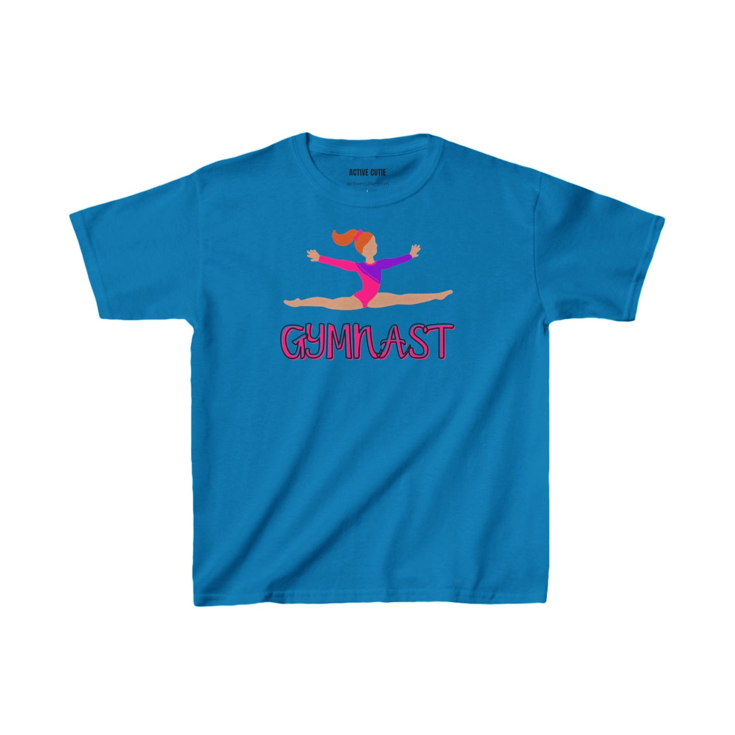 Active Cutie Gymnast Gymnastics Youth Cotton Tee- (PICK SKIN TONE)