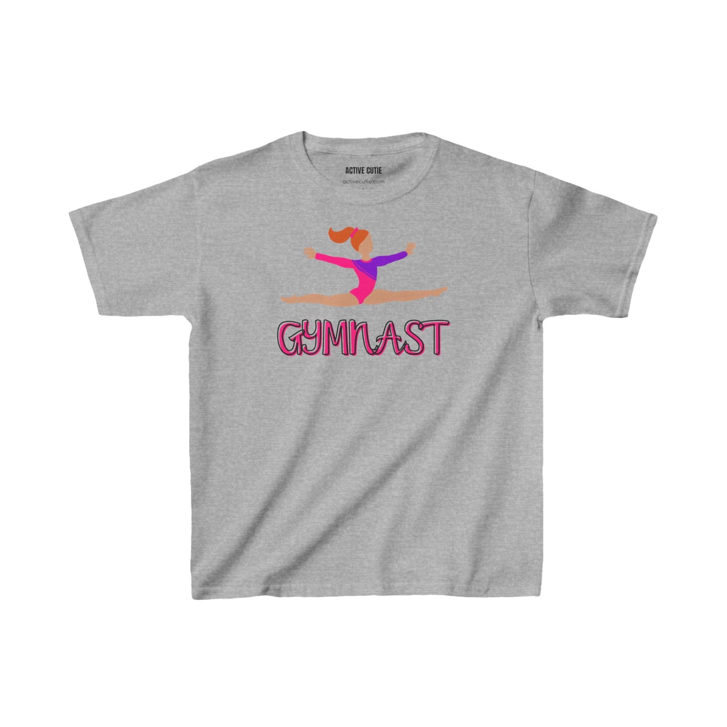 Active Cutie Gymnast Gymnastics Youth Cotton Tee- (PICK SKIN TONE)