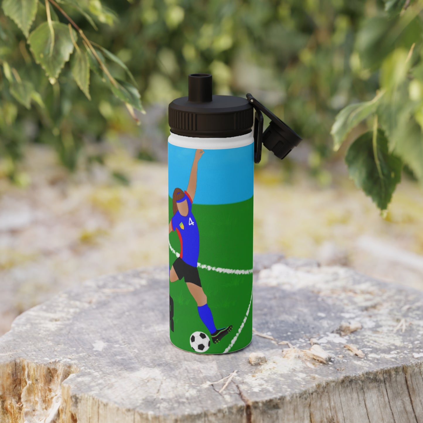 Active Cutie Soccer Stainless Steel Water Bottle (PICK YOUR SKIN TONE)