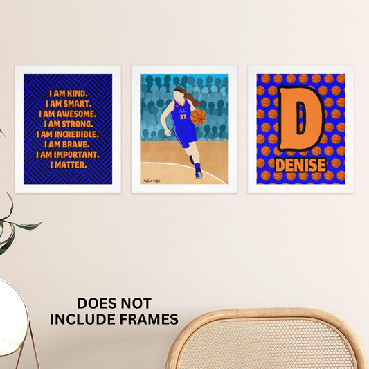 Active Cutie Affirmations Wall Art Collage Basketball (PICK SKIN TONE)