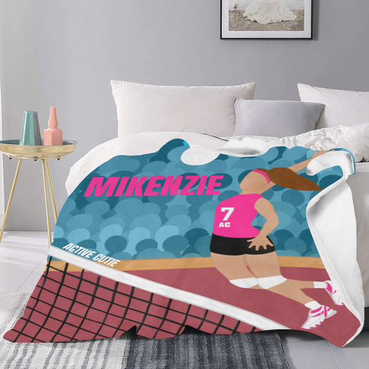 Active Cutie Volleyball Ultra-Soft Fleece Blanket (PICK YOUR SKIN TONE)