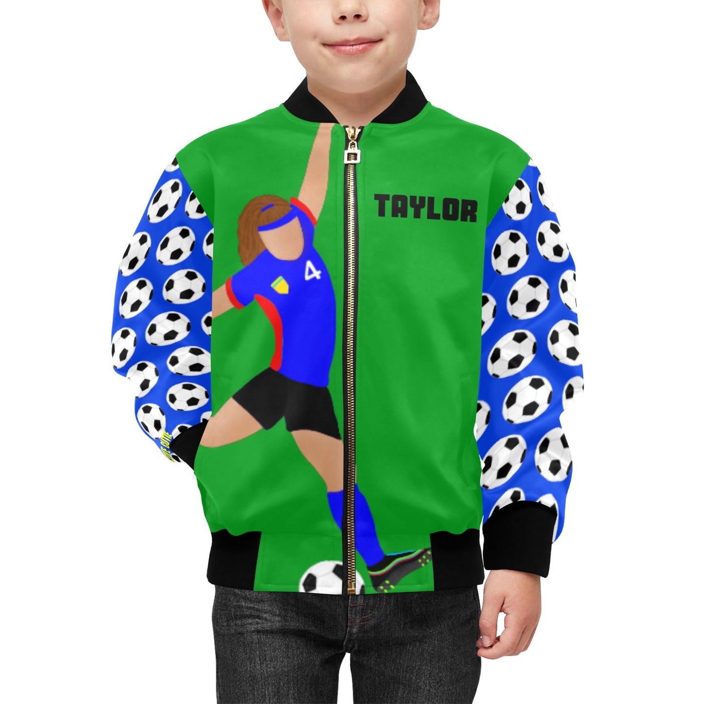 Active Cutie Soccer Kid's Bomber Jacket (PICK YOUR SKIN TONE)