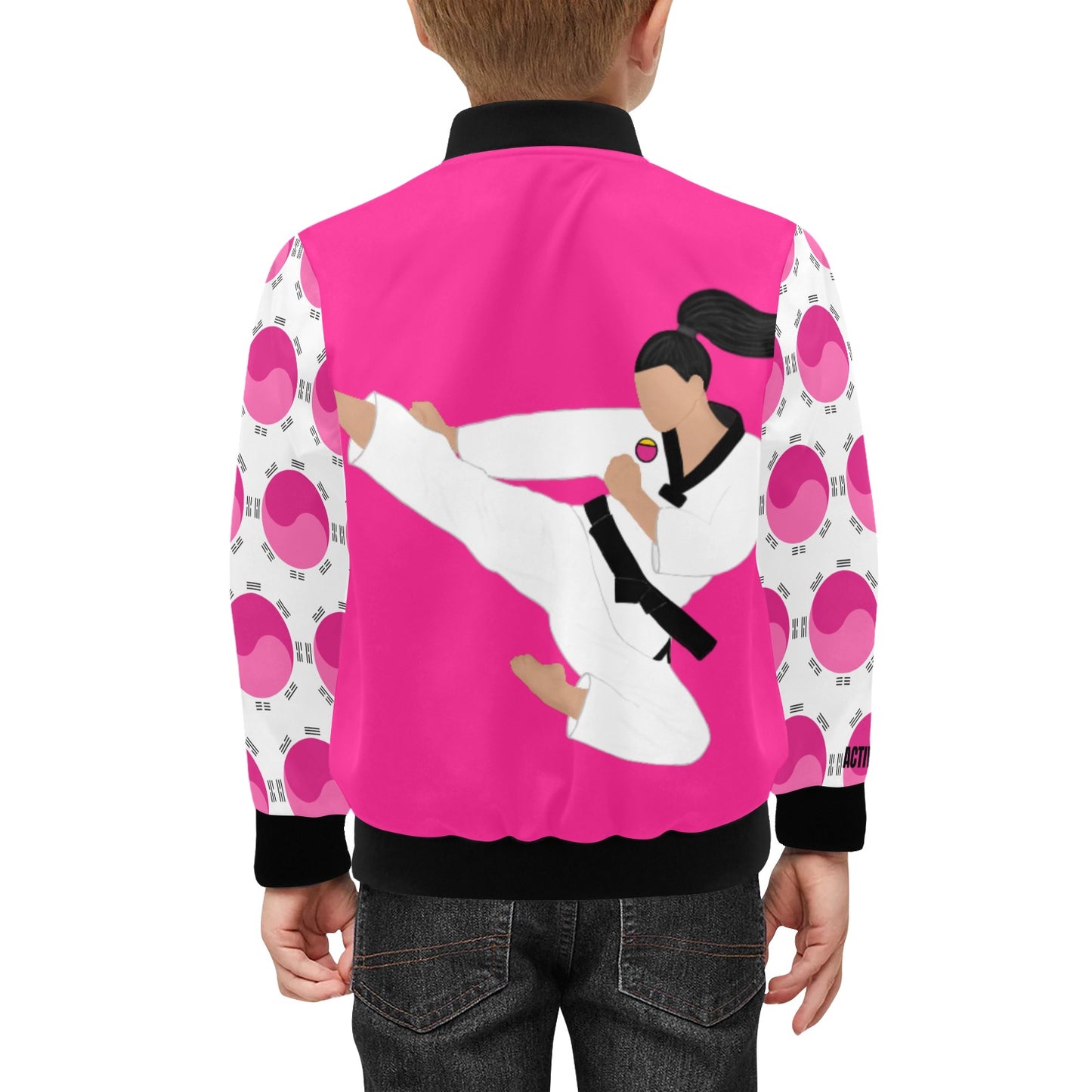 Active Cutie Taekwondo Martial Arts Kid's Bomber Jacket (PICK YOUR SKIN TONE)