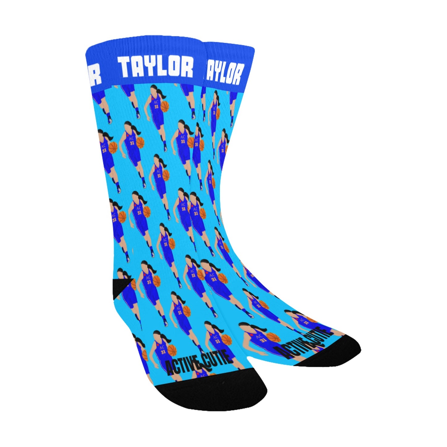 Active Cutie Basketball Kid's Socks (PICK YOUR SKIN TONE)