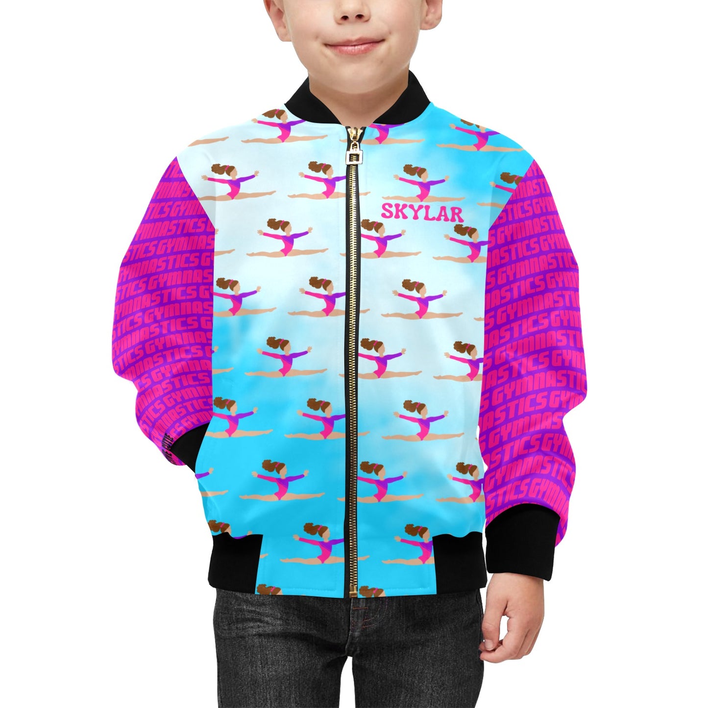 Active Cutie Gymnastics Kid's Bomber Jacket (PICK YOUR SKIN TONE)