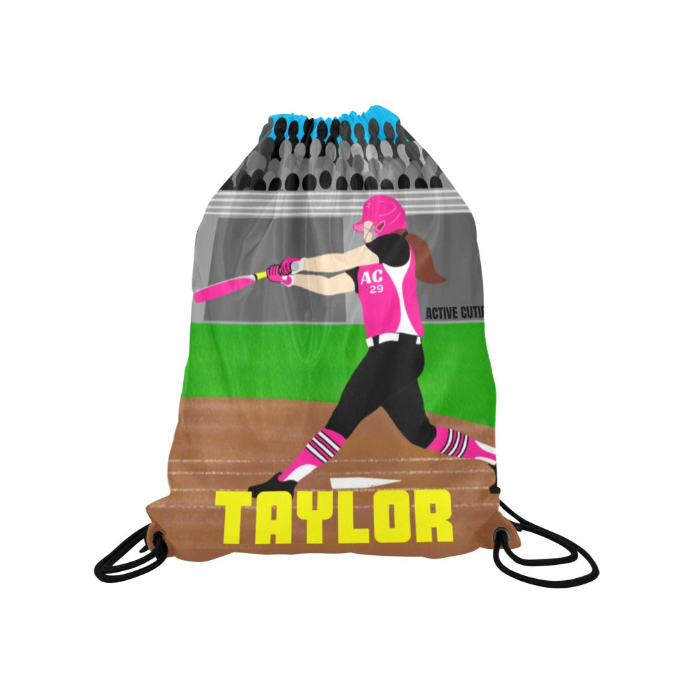 Active Cutie Softball Drawstring Bag (PICK YOUR SKIN TONE)