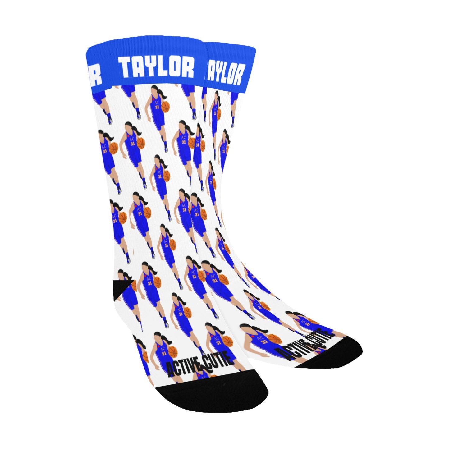 Active Cutie Basketball Kid's Socks (PICK YOUR SKIN TONE)